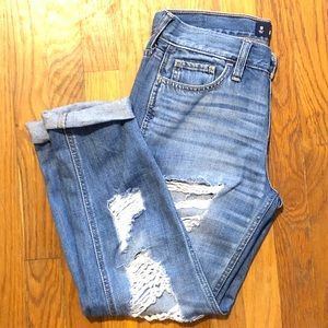 Distressed Hollister boyfriend crop Jeans